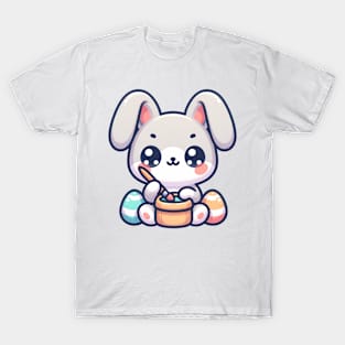 Cute easterbunny painting eggs in kawaii style T-Shirt